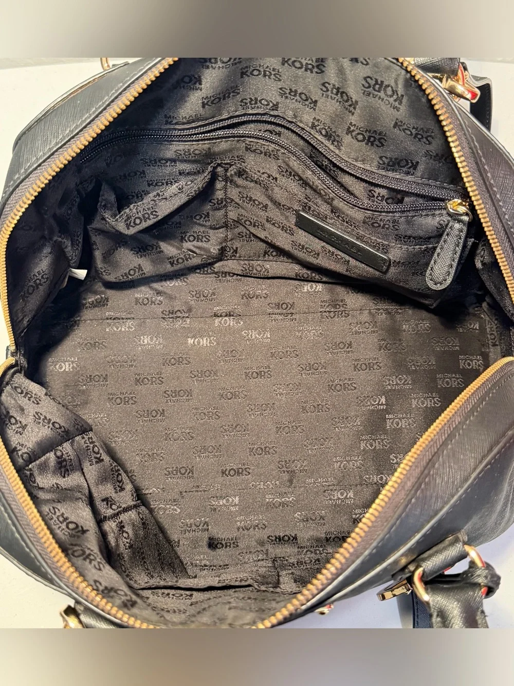 Michael Kors Black Saffiano Leather Dome Satchel